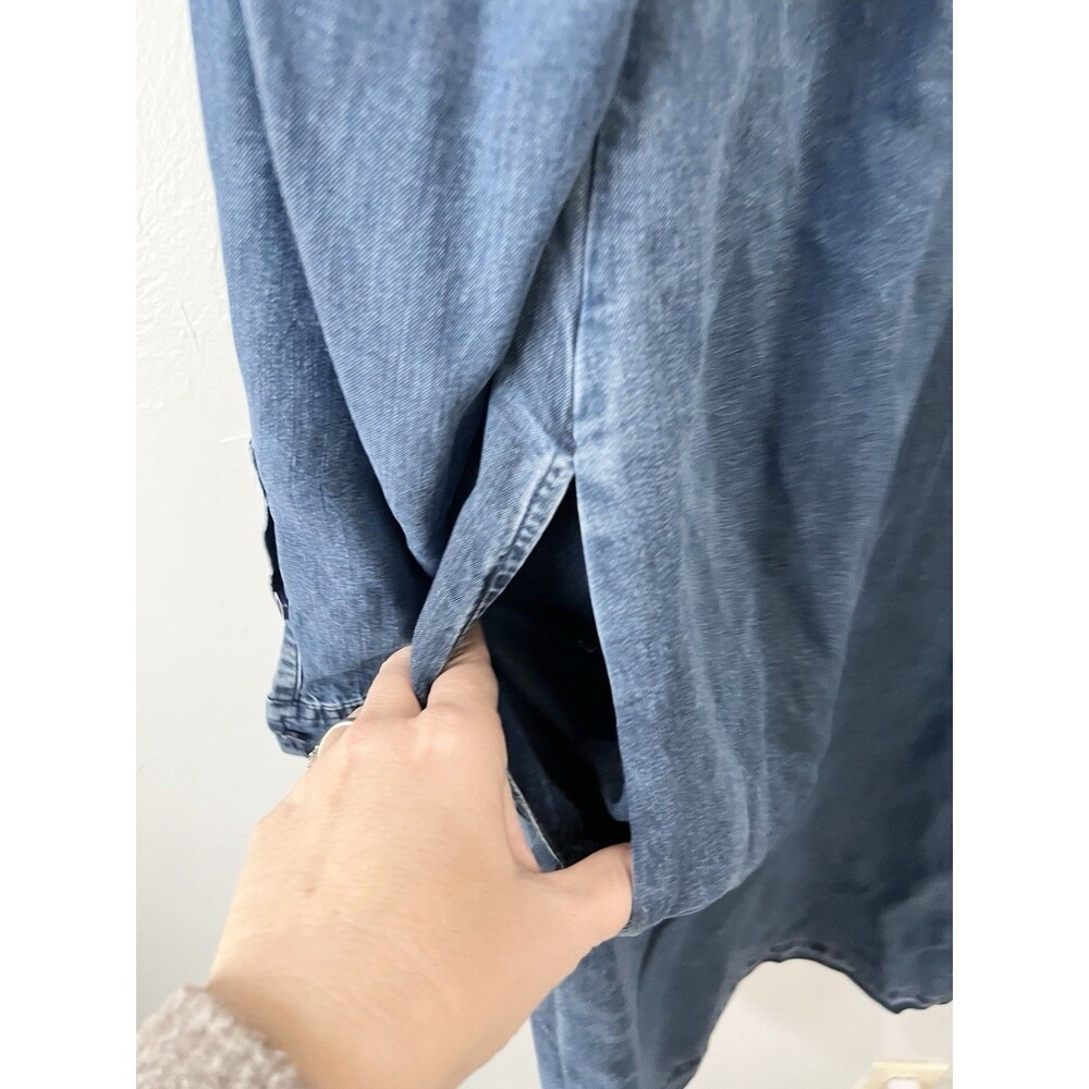Soft Surroundings All Around Town Chambray Dress Plus 3X Blue Tencel Lyocell - Picture 7 of 8